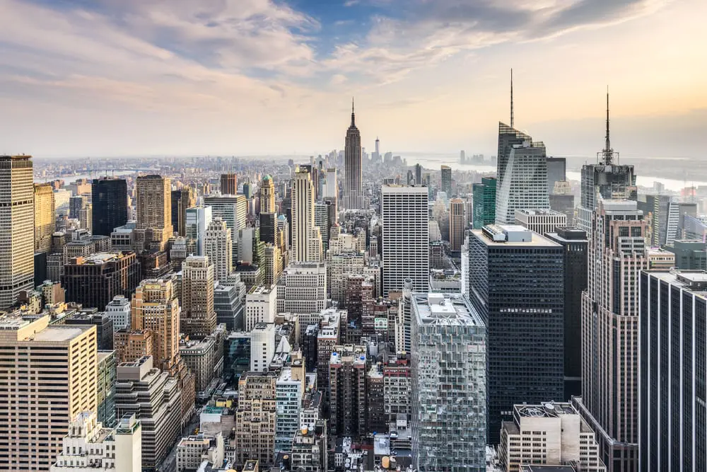 Birds eye view of NYC