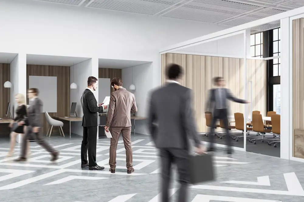 Business professionals in office space