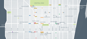 Locations map of NYC Office Suites locations