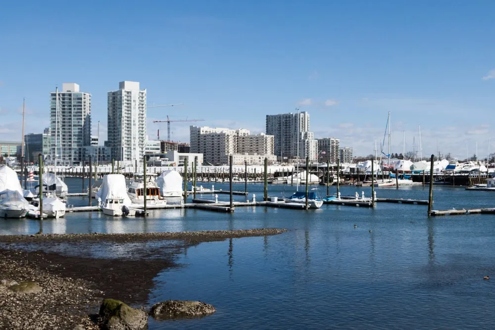 Stamford, Connecticut, dock and skyline